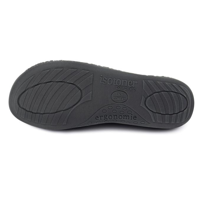 Isotoner® Mens Swept Back Popcorn Mule Slipper Grey Extra Image 5